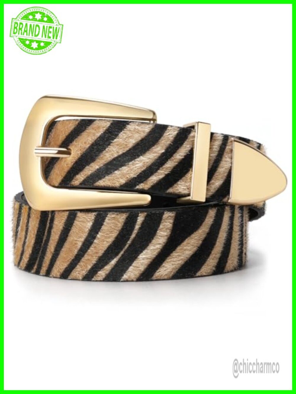 SUOSDEY Women's Faux Leather Western Belt with Gold Buckle Adjustable Fit